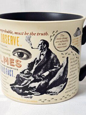 SHERLOCK HOLMES FACTS COFFEE TEA MUG BY THE UNEMPLOYED PHILOSOPHERS GUILD # 3051